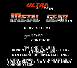 Metal Gear title screenshot
